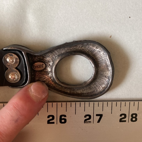 Chicos blue green buckle belt with slide adjustment 27-45” - Picture 4 of 5